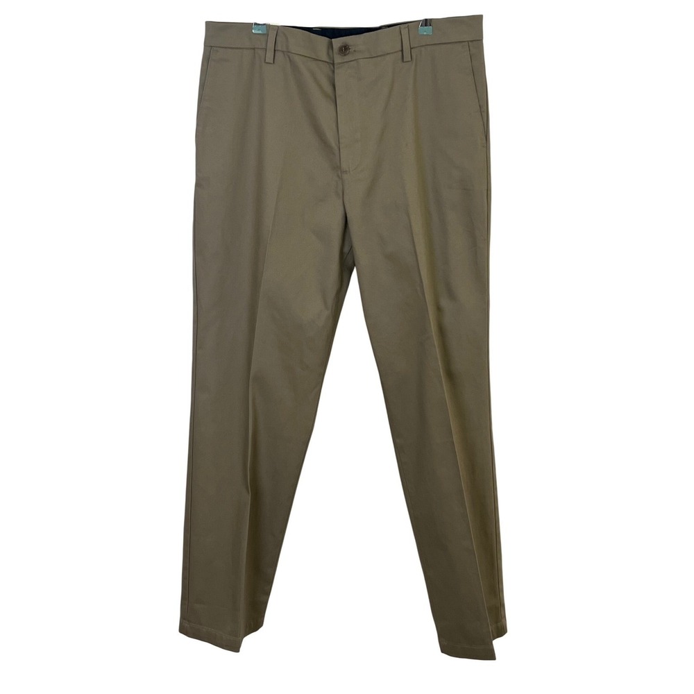 Dockers Tan Khaki Signature Classic Stretch Shirt Gripper‎ Chino Pants 36x34 NWT